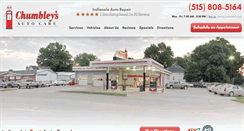 Desktop Screenshot of chumbleysautocare.com